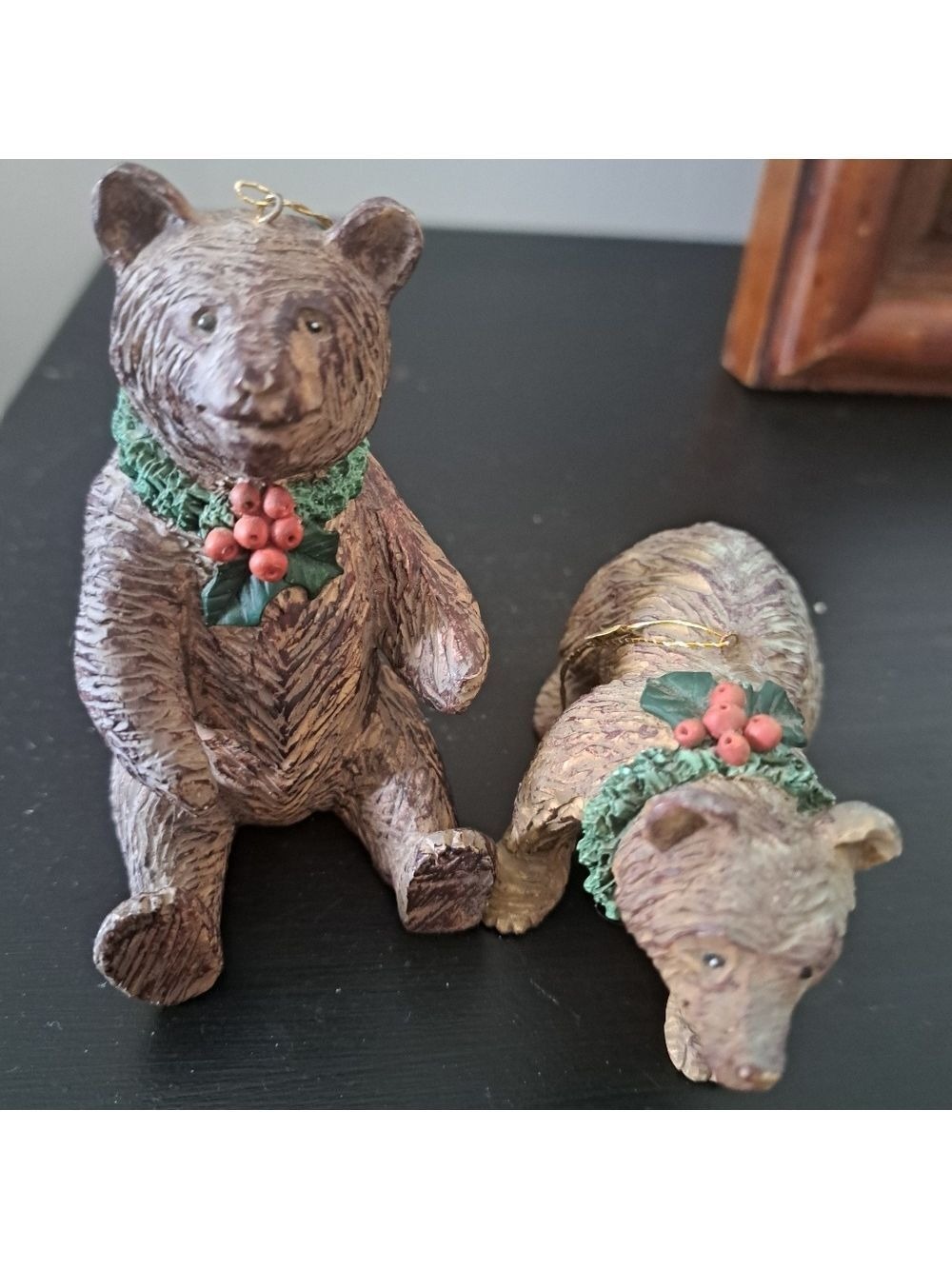 VTG carved bears SILVESTRI Christmas decoration ornaments resin rustic decor (2)